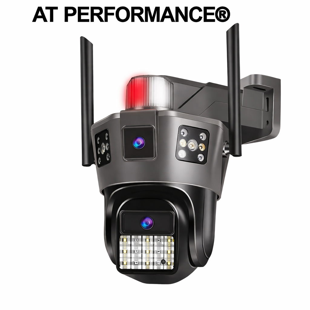 Cameră de Supraveghere AT PERFORMANCE® Exterior 4G SIM PTZ 355° – Triple Screen, Detectare Mișcare, Vedere Nocturnă HD