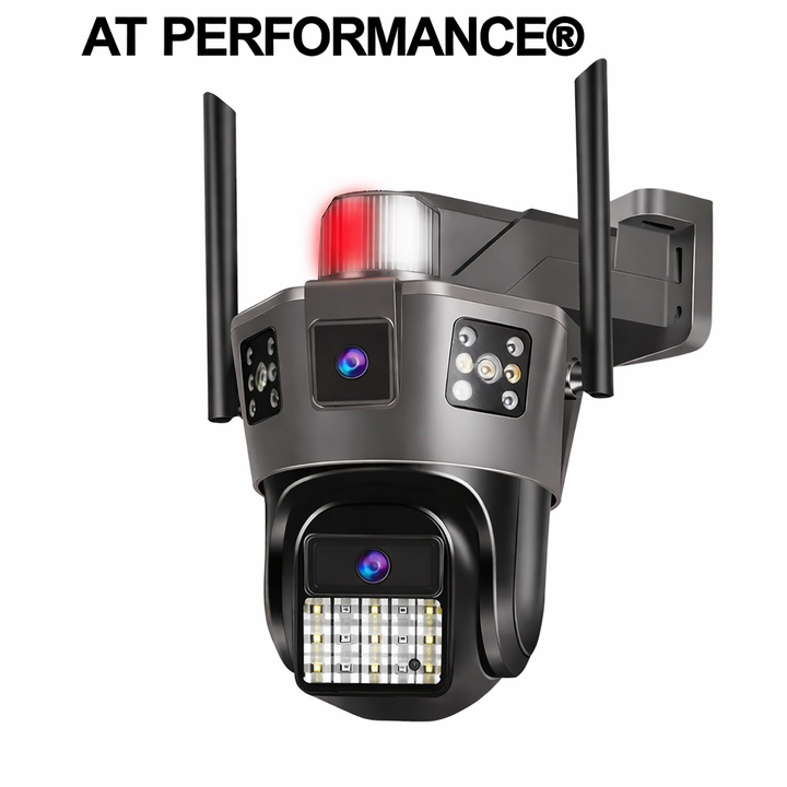 Cameră de Supraveghere AT PERFORMANCE® Exterior 4G SIM PTZ 355° – Triple Screen, Detectare Mișcare, Vedere Nocturnă HD