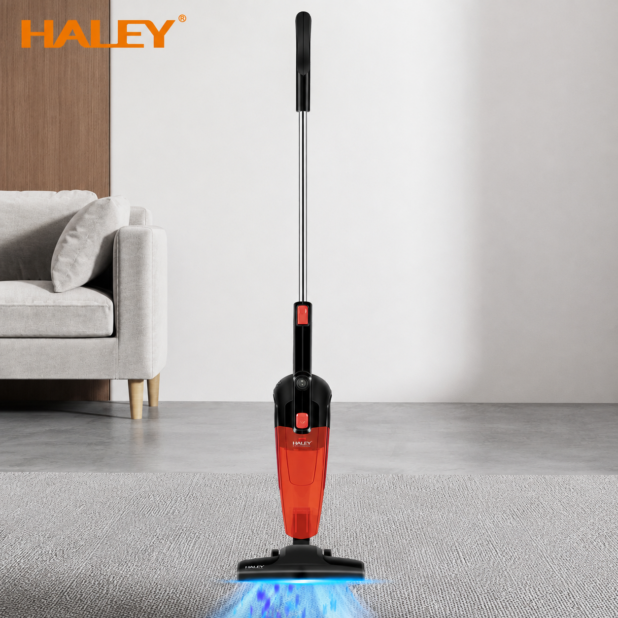 Aspirator Vertical 2 în 1 HALEY HY-1911, 650W, Recipient 1,2L, Tehnologie Ciclon, Filtrare în 4 Trepte, Rază 5 m