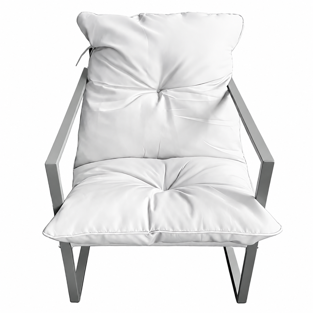 Set Mobilier Grădină AT PERFORMANCE® 4 Piese, Canapea 2 Locuri + 2 Fotolii + Măsuță cu Sticlă Securizată Neagră, Cadru Metalic