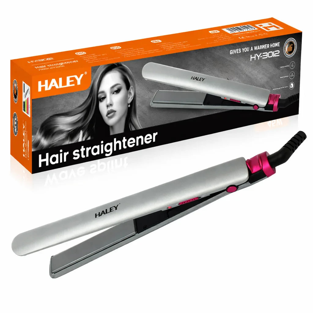 Placă de Îndreptat Părul HALEY HY-3012 cu Plăci Ceramice, Temperatură Reglabilă 100–230°C