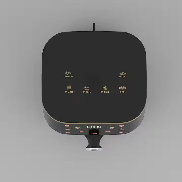 Friteuza cu Aer Cald AT PERFORMANCE®, cu geam, capacitate 10 L, display digital, Control touch 6 fFunctii de gătire presetatefunctie de mentinere la cald, pot detasabil, curatare usoara, Negru+ CADOU 50 HARTII DE COPT