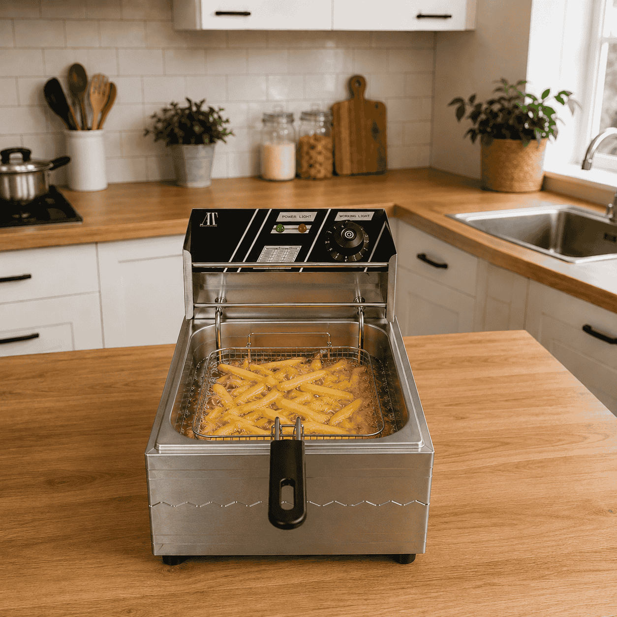 Friteuza Electrică Profesională din Inox AT-Performance – Putere 2500W, 6L