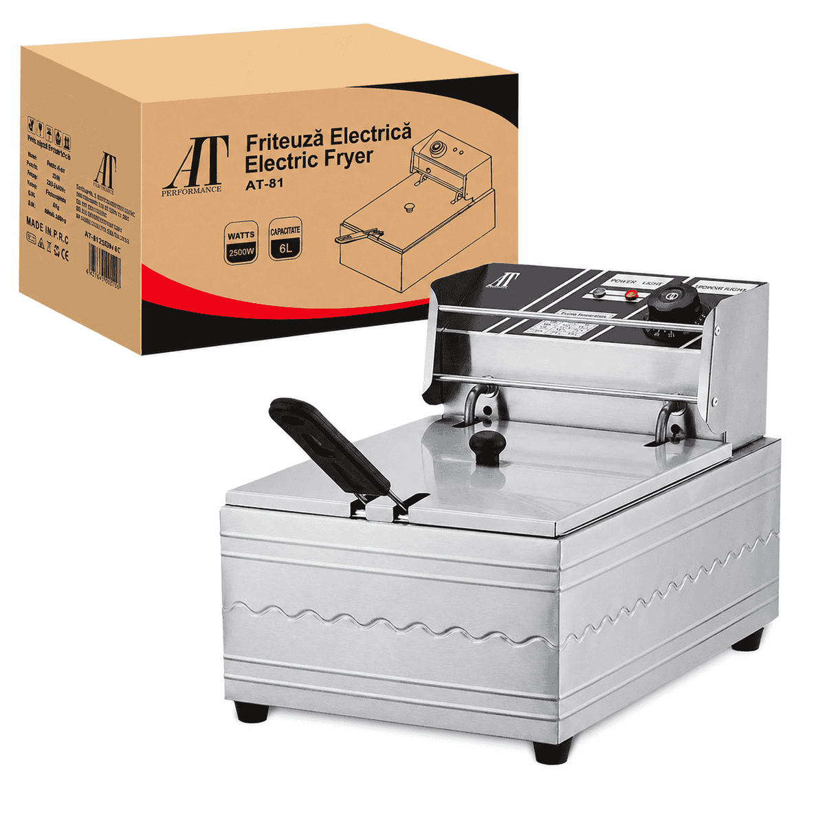 Friteuza Electrică Profesională din Inox AT-Performance – Putere 2500W, 6L