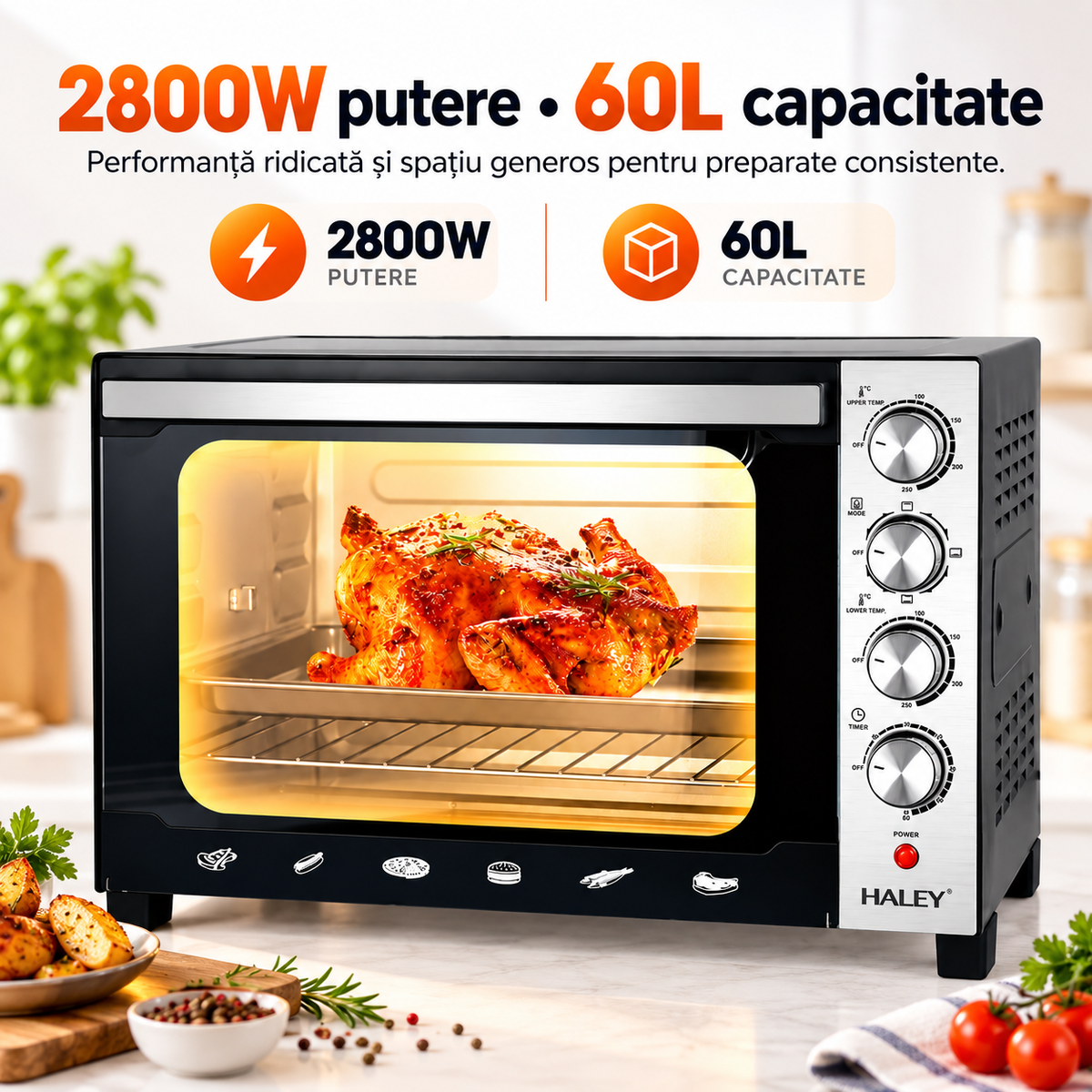 Cuptor HALEY HY-5160 cu putere 2800W și capacitate 60L