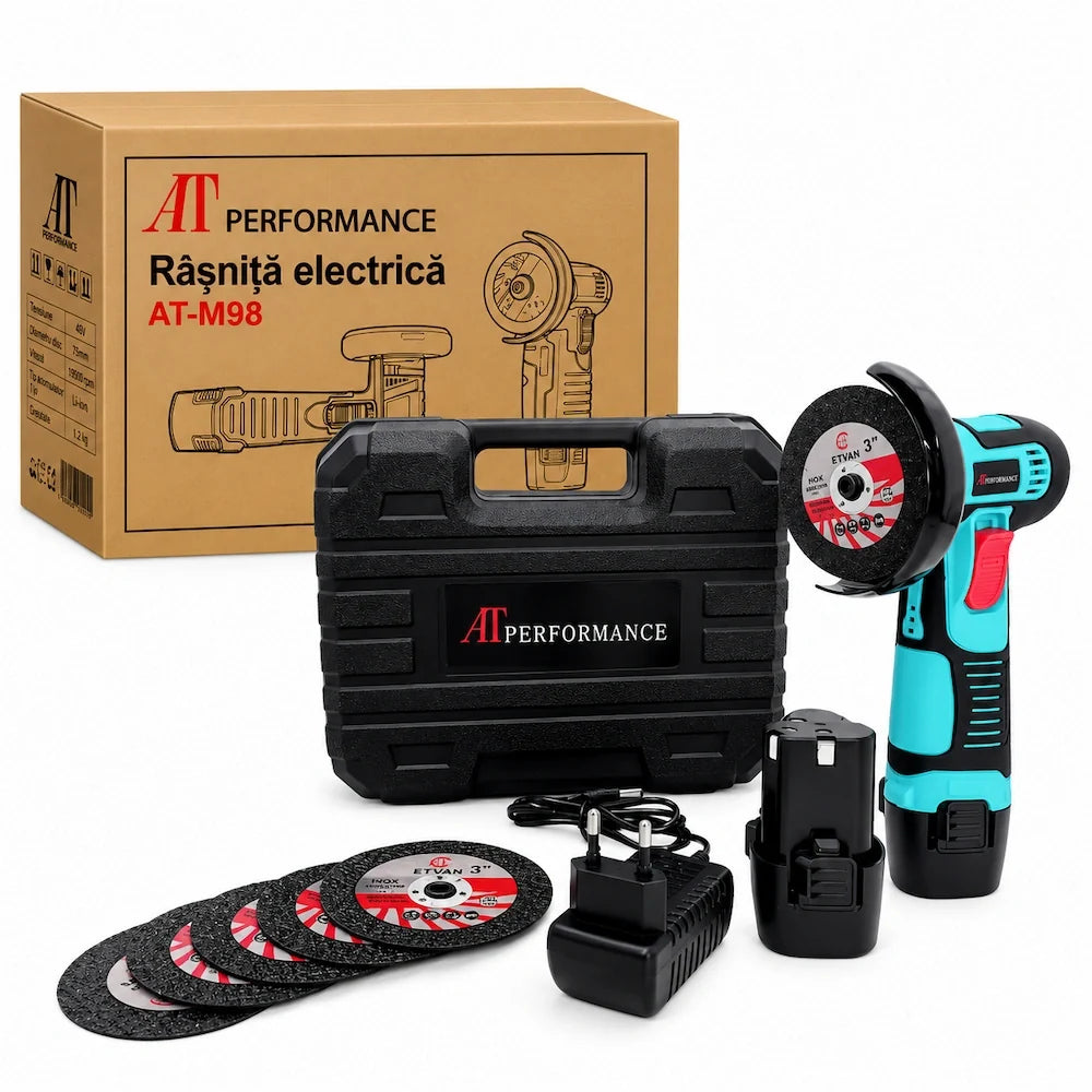 Mini polizor AT PERFORMANCE® AT-M98, kit cu ambalajul de carton