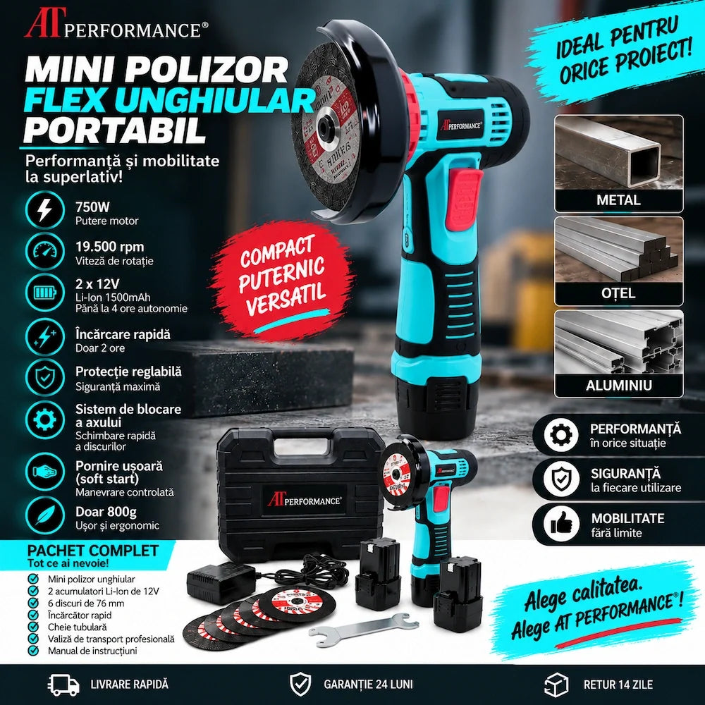 Mini polizor AT PERFORMANCE® AT-M98, prezentare a caracteristicilor aparatului