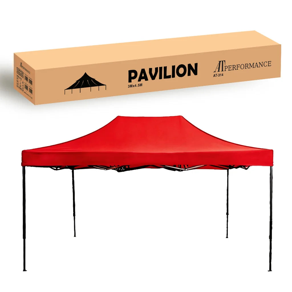 Cort Pavilion Pliabil 3x4.5m AT PERFORMANCE® – Prelată Impermeabilă, Structură Metalică Solidă, Rezistent la UV, Ideal pentru Evenimente în Aer Liber