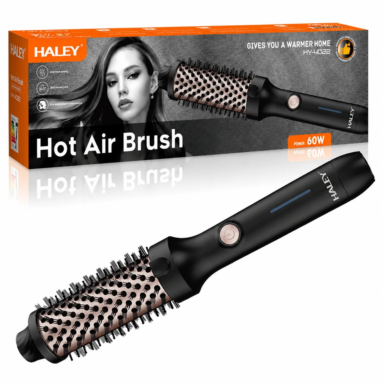 Perie Cu Aer Cald Haley HY-4022, 60W, 38 mm, Încălzire Rapidă PTC, Oprire Automată