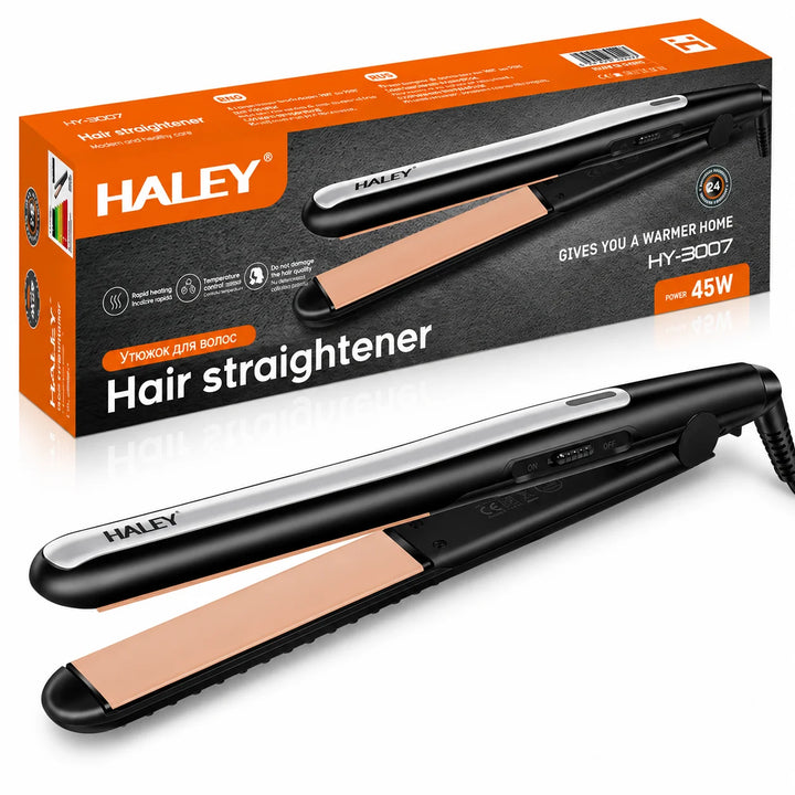 Placă De Îndreptat Părul Haley HY-3007, 45W, 4 Trepte De Temperatură 160–220°C, Încălzire Rapidă