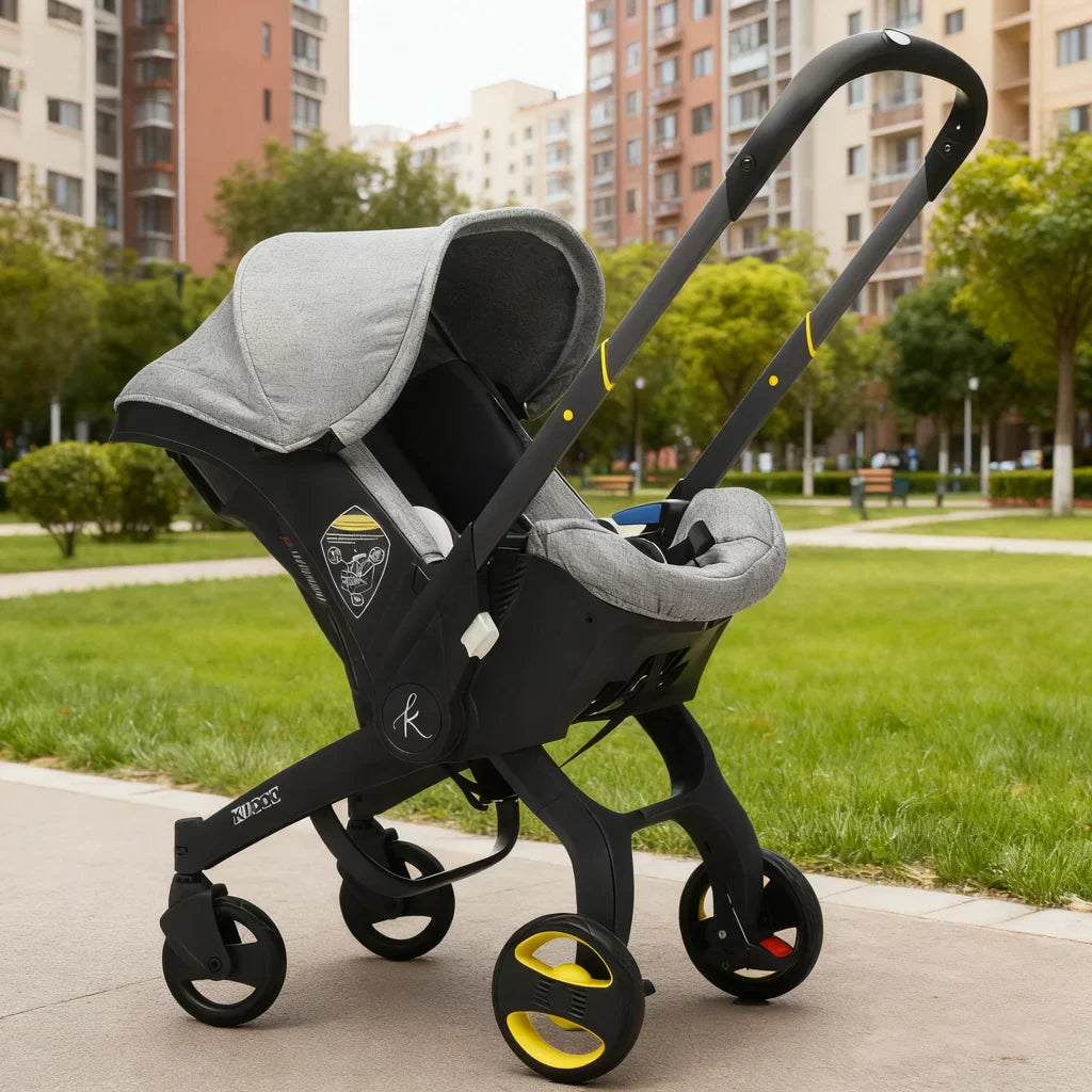 Căruciorul 2 în 1 KIDOO pentru Nou-Născuți– scaun auto & cărucior, sigur, ergonomic, elegant, perfect pentru bebeluși 0-18 luni, 0-13 kg