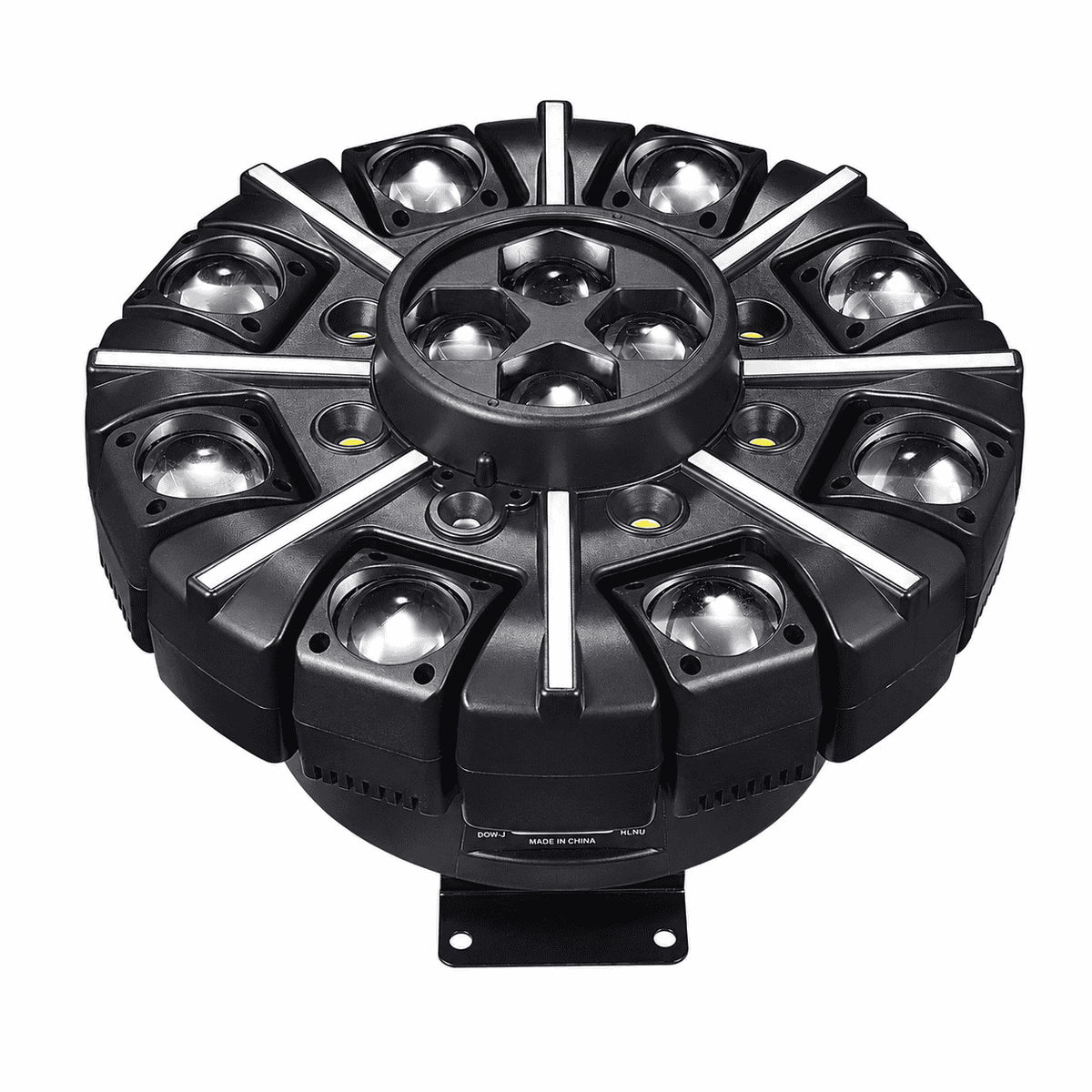 Proiector Lumini LED AT-2106, Efecte Multicolore, Design Circular Multi-Lens, 35 × 35 × 23 cm, pentru DJ, Petreceri, Cluburi și Evenimente