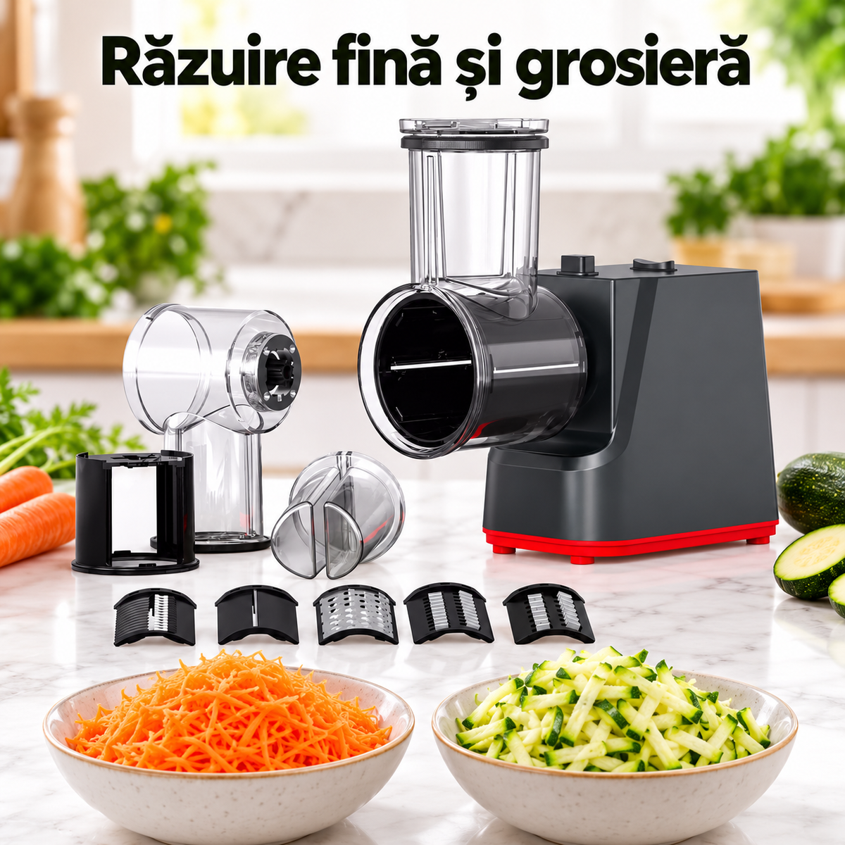 Răzătoare AT-2154 cu boluri de legume rase fin și grosier