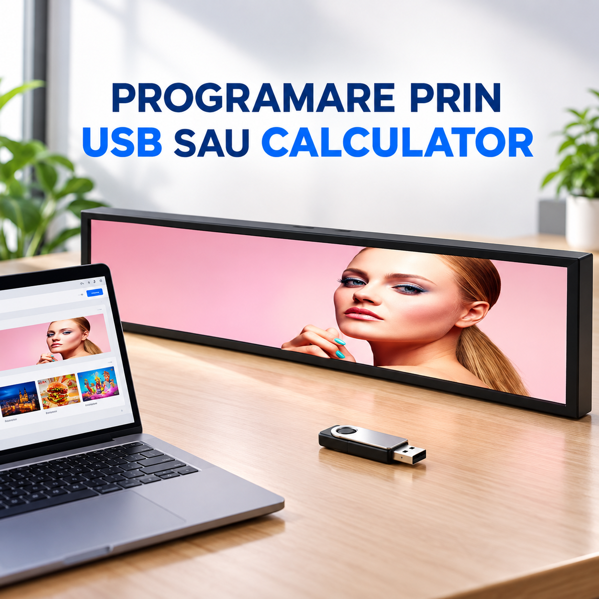 Programare prin USB sau calculator pentru afișajul LED P5 Full Color