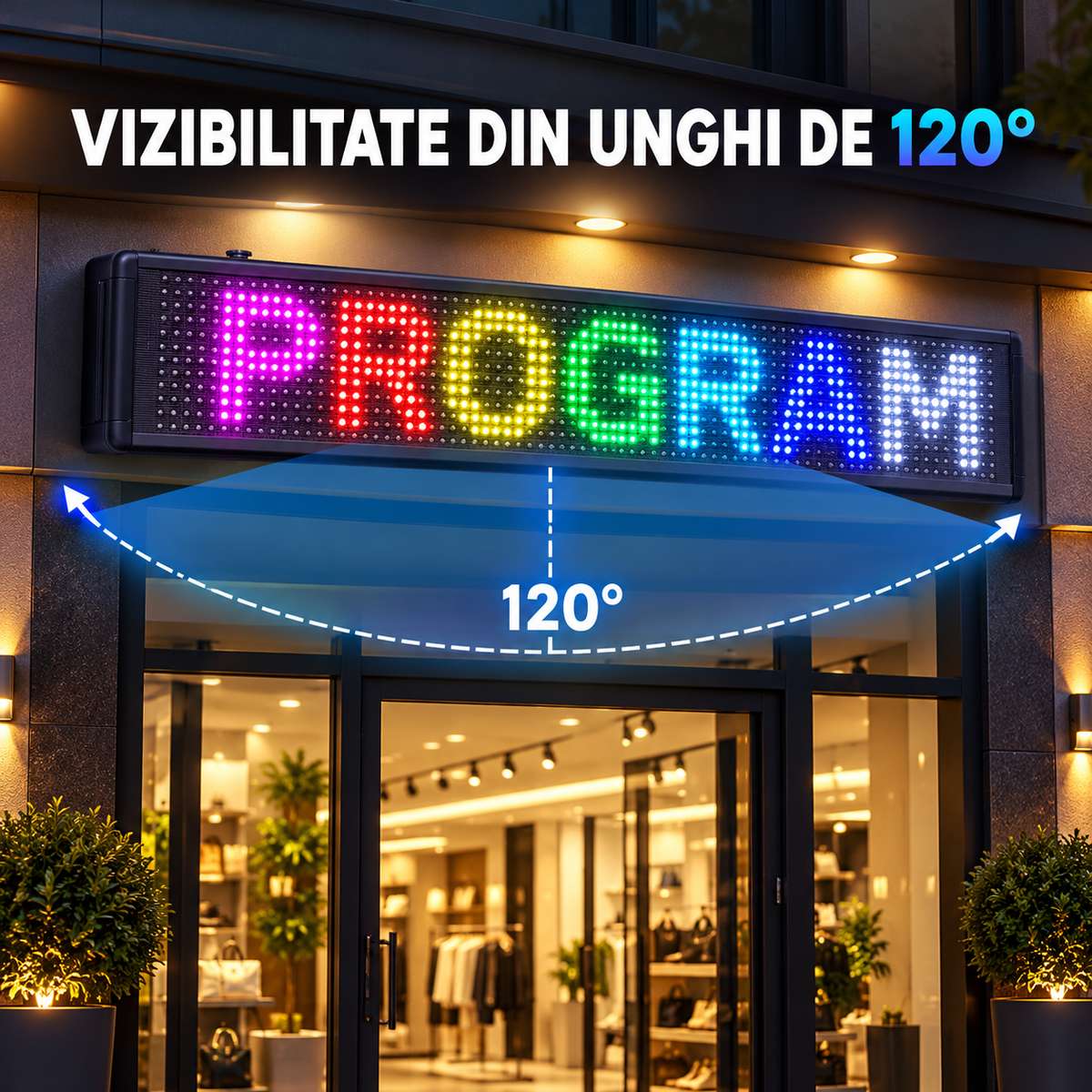 Panou LED RGB prezentat cu unghi de vizualizare de 120 de grade