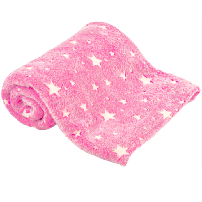 Paturica Magica, Stelute Glow in the Dark, Roz, Patura Fosforescenta, Moale si Confortabila, 150 x 100 cm