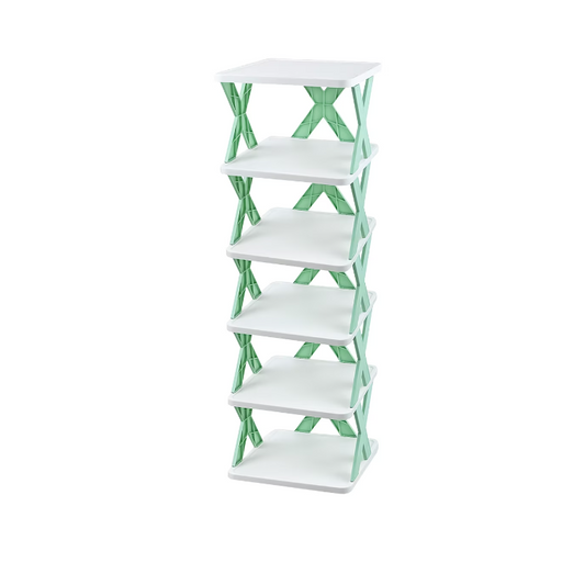 Pantofar, AT PERFORMANCE®, cu 6 rafturi, modular, alb / VERDE