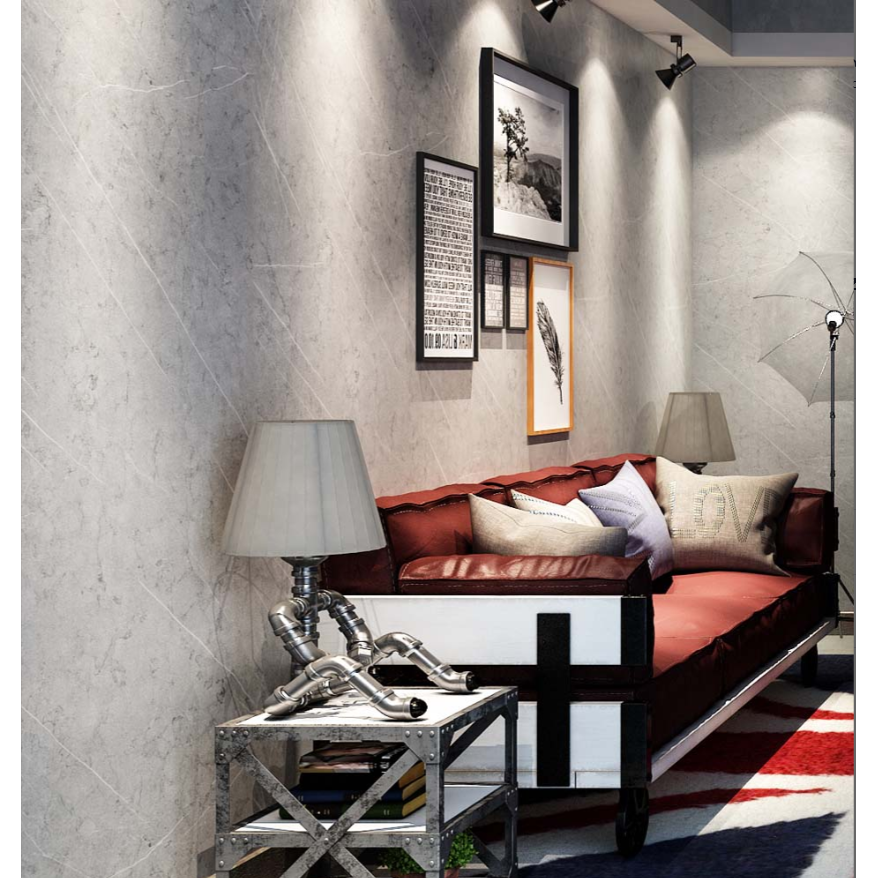 Rola tapet modern, imitatie de marmura At Performance rezistent, la apa, vinil, compact, autoadeziv, 60cmx 300 cm, gri