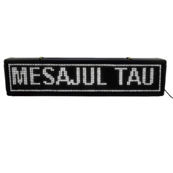 Reclama Luminoasa 70 x 20 cm, LED alb, Vizualizare 120°, Negru, afisaj mesaj programabil, exterior