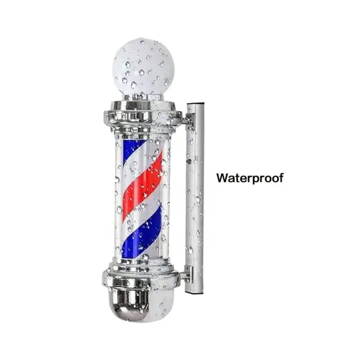 Reclama luminoasa frizerie, barber shop, Barber Pole, 90 x 25 x 20, Rosu/Alb/Albastru