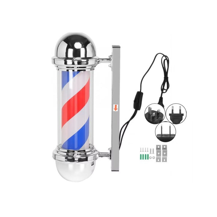 Reclama luminoasa frizerie, barber shop, Barber Pole, 90 x 25 x 20, Rosu/Alb/Albastru