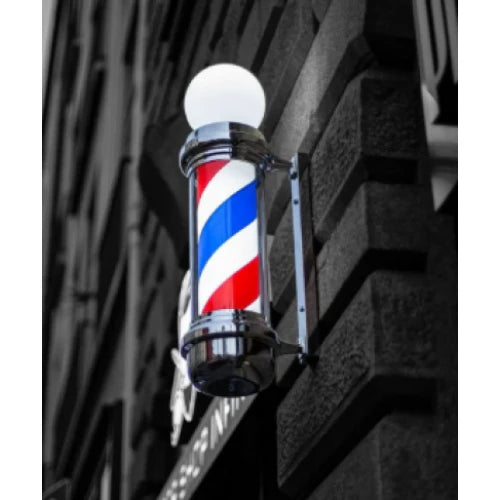 Reclama luminoasa frizerie, barber shop, Barber Pole, 90 x 25 x 20, Rosu/Alb/Albastru
