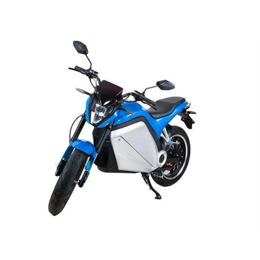 Motocicleta electrica, AT PERFORMANCE®, 3000w, baterie 72V 35ah, viteza 75km/h, Albastru cu Alb, 60 autonomie