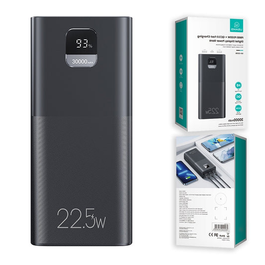 Baterie Externă USAMS, 30000mAh, 22.5W Fast Charge cu Display Digital LED