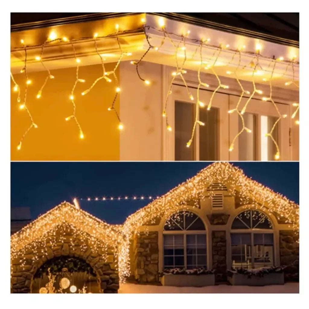 instalatie luminoasă Crăciun 12 metri AT PERFORMANCE® – 300 LED-uri alb rece, decor interior/exterior