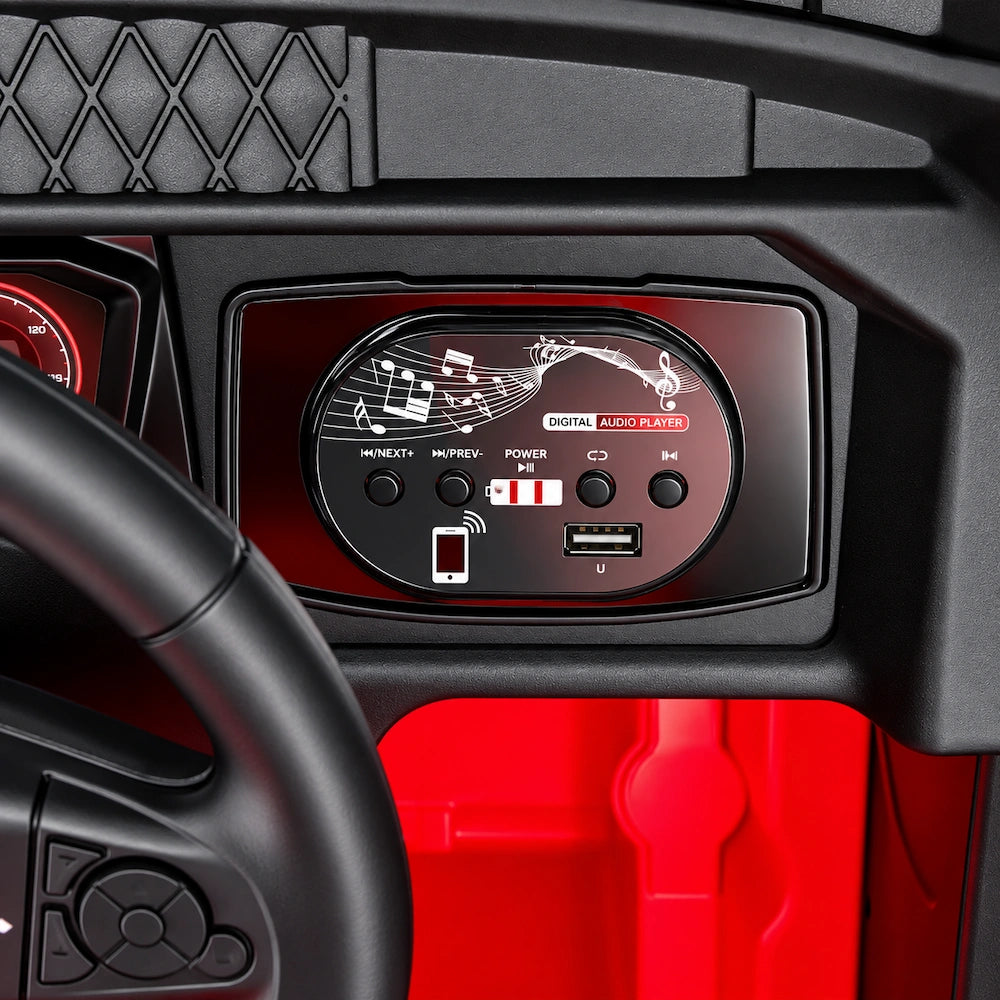 Camion Electric pentru Copii KIDOO cu Remorcă, Licență Oficială SCANIA, Telecomandă 2.4G, Model BJHL698B – 12V, Lumini și Muzică Rosu