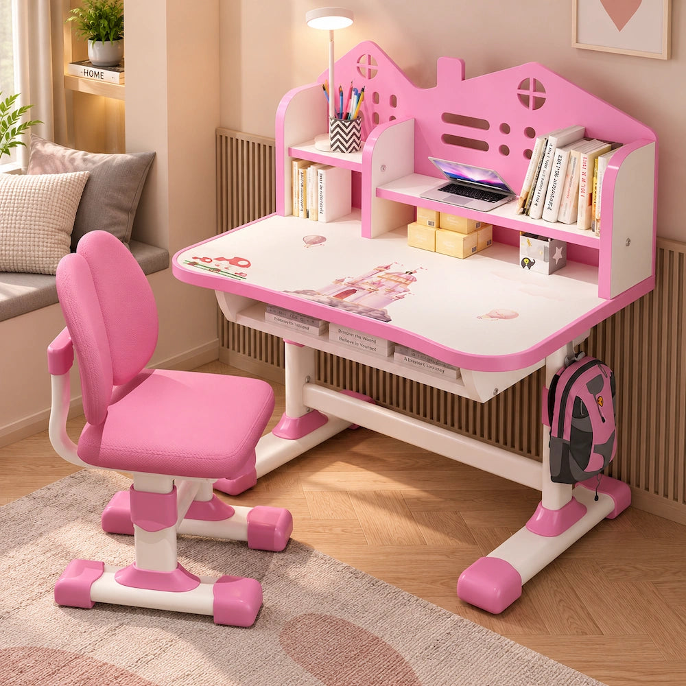 Set Birou și Scaun AT PERFORMANCE® pentru Copii, Ergonomic, Reglabil, Model Astronaut