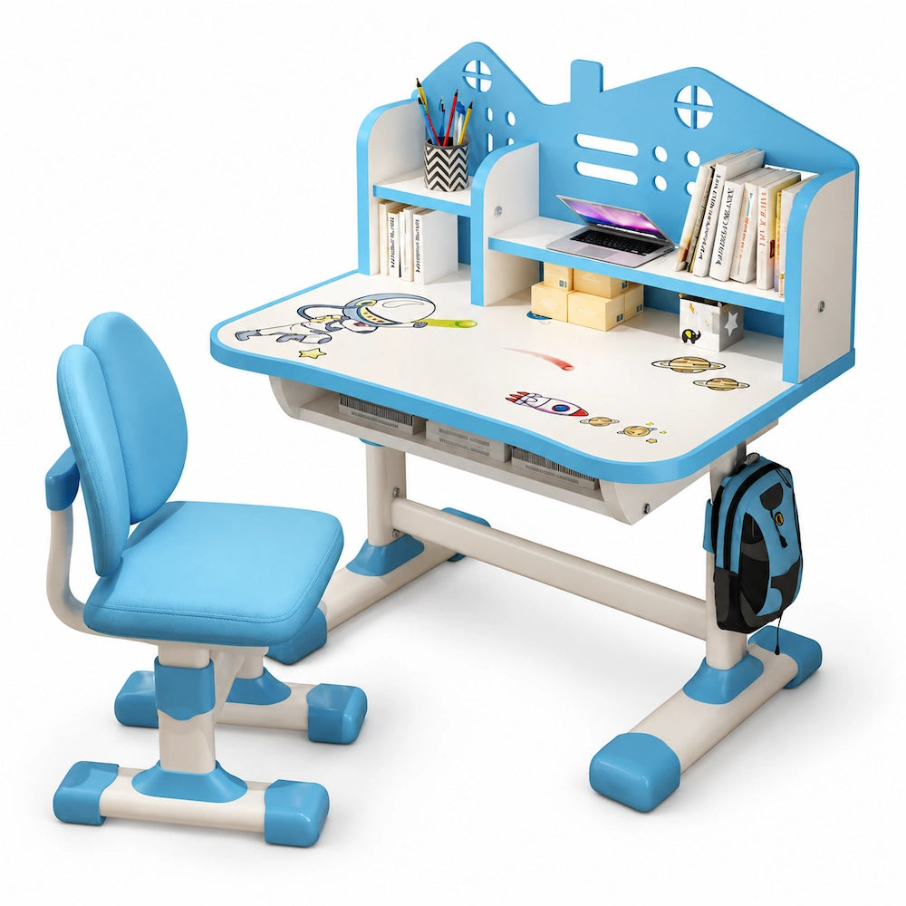 Set Birou și Scaun AT PERFORMANCE® pentru Copii, Ergonomic, Reglabil, Model Astronaut