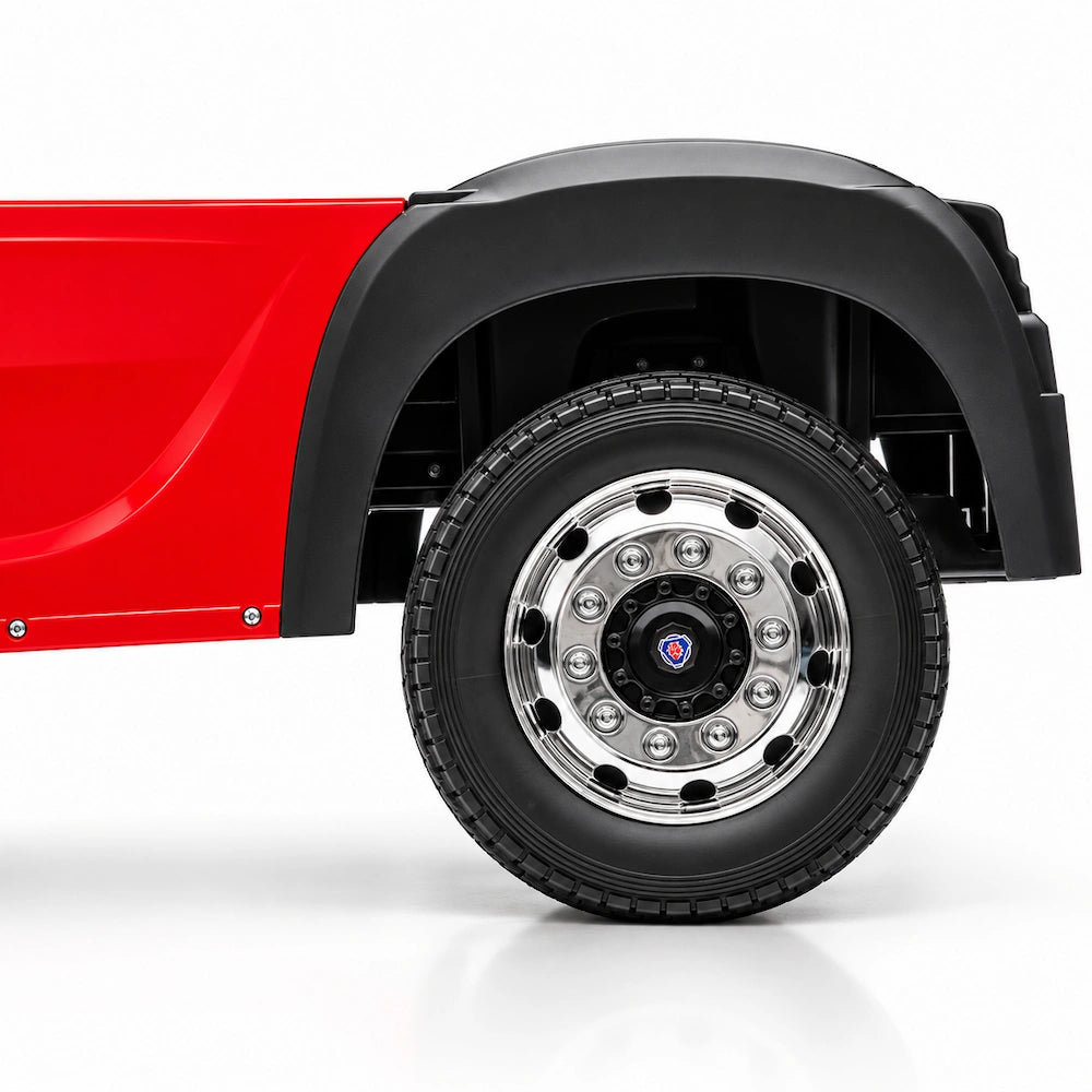 Camion Electric pentru Copii KIDOO cu Remorcă, Licență Oficială SCANIA, Telecomandă 2.4G, Model BJHL698B – 12V, Lumini și Muzică Rosu
