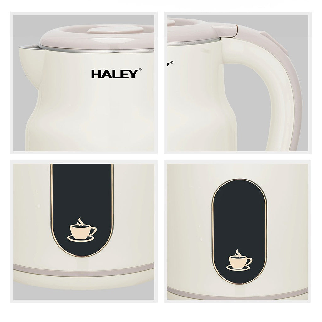 Fierbător Electric HALEY HY-8977, 2.5L, 1500W, Inox, Oprire Automată, Bază 360°