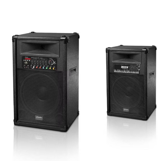 Set 2 Boxe Puternice, 720 W, Vlliodor, 2035, Functia Bluetooth, Port Usb, SD Card, Radio Fm, Aux In, Negru, AT PERFORMANCE